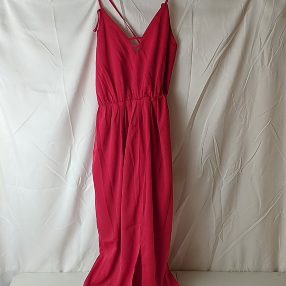 Few Moda New York romantic red spaghetti strap maxi evening dress sz small nwt - Picture 1 of 7